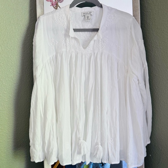 Rachel Zoe embroidered white Boho top - Picture 5 of 14